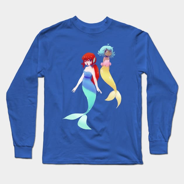 Two Mermaids Long Sleeve T-Shirt by saradaboru